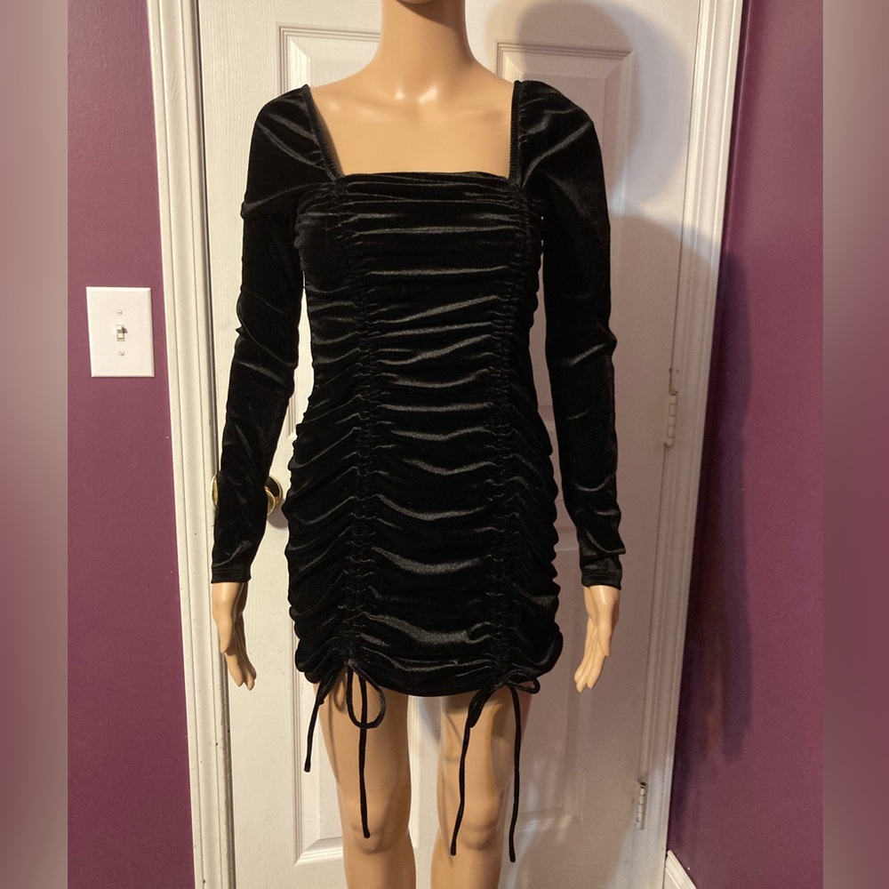 Cute Wild Fable Black Velour Dress, Size S, NWT